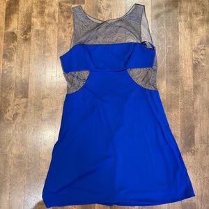 BCBG blue mesh mini dress SMALL